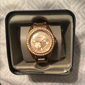 Fossil Riley Multifunction Rose Gold-Tone Stainless Steel Watch